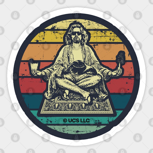 The Big Lebowski El Duderino retro ball design. Birthday party gifts. Officially licensed merch. Sticker by SerenityByAlex